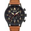 Montre pour homme AVI-8 Hawker Hurricane Carey Dual Time Debden à cadran noir à quartz AV-4088-03