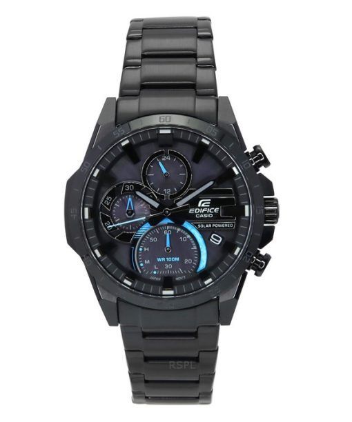 Montre pour homme Casio Edifice chronographe analogique en acier inoxydable cadran noir solaire EQS-940DC-1B 100M