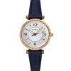 Montre pour femme Fossil Carlie Crystal Accents Cadran argenté Marine LiteHide Cuir Quartz ES5295