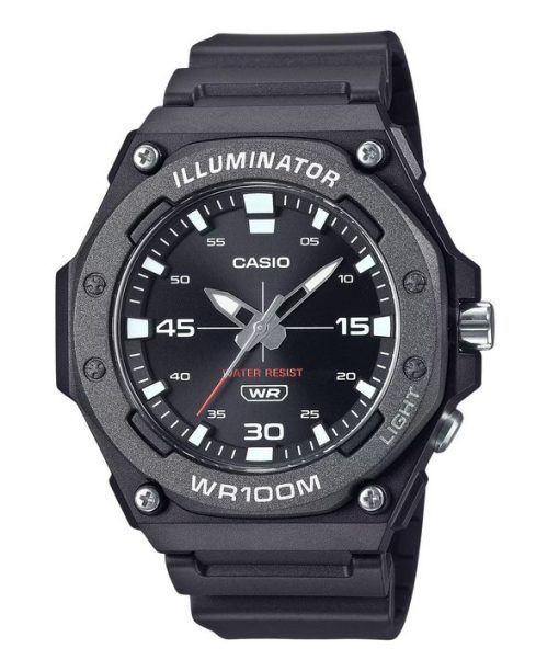 Montre pour homme Casio Standard analogique avec bracelet en résine et cadran noir MW-620H-1A 100M