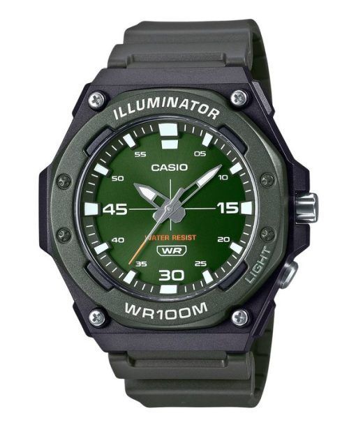 Montre pour homme Casio Standard avec bracelet en résine analogique et cadran vert MW-620H-3AV 100M