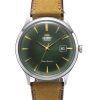 Montre pour homme Orient Bambino version 4, bracelet en cuir, cadran vert, automatique RA-AC0P01E10B