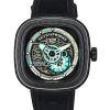 Montre pour homme Sevenfriday P-Series Jade gris carbone et cadran squelette bleu automatique PS3/01 SF-PS3-01 100M