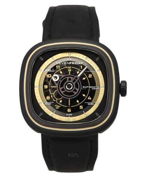 Montre automatique pour hommes Sevenfriday T Series NFC en acier inoxydable avec cadran noir T2/06 SF-T2-06