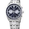 Montre Seiko Discover More Chronographe en acier inoxydable avec cadran bleu et quartz SSB427P1 100M pour homme