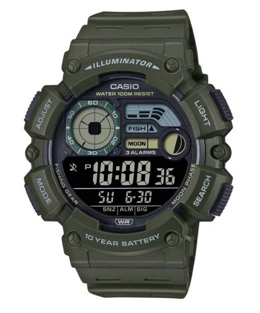 Montre pour hommes Casio Digital avec bracelet en résine Quartz WS-1500H-3BV 100M