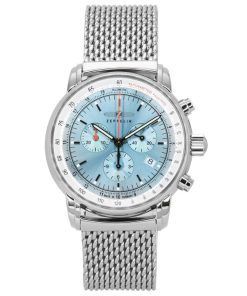 Montre pour homme Zeppelin LZ14 Marine chronographe en acier inoxydable avec cadran bleu glacier 8886M3