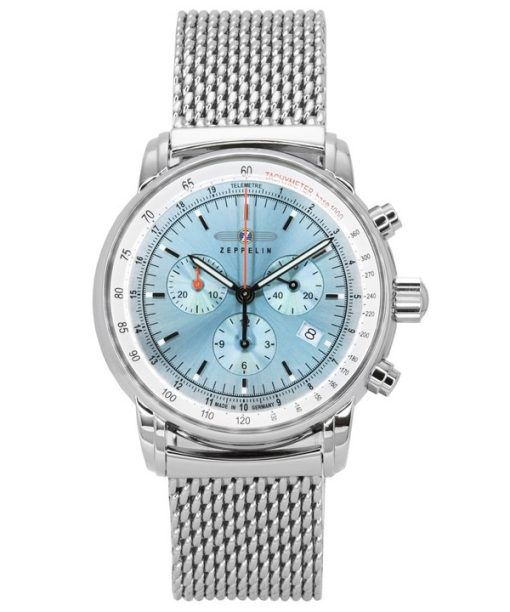 Montre pour homme Zeppelin LZ14 Marine chronographe en acier inoxydable avec cadran bleu glacier 8886M3