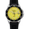 Montre pour homme Bulova Marine Star avec bracelet en silicone noir et cadran jaune Precisionist Quartz Diver's 200M 96B431