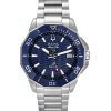 Montre de plongée à quartz 96B433 200M pour homme Bulova Marine Star Precisionist en acier inoxydable avec cadran bleu