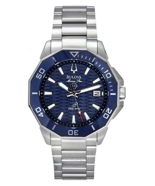 Montre de plongée à quartz 96B433 200M pour homme Bulova Marine Star Precisionist en acier inoxydable avec cadran bleu