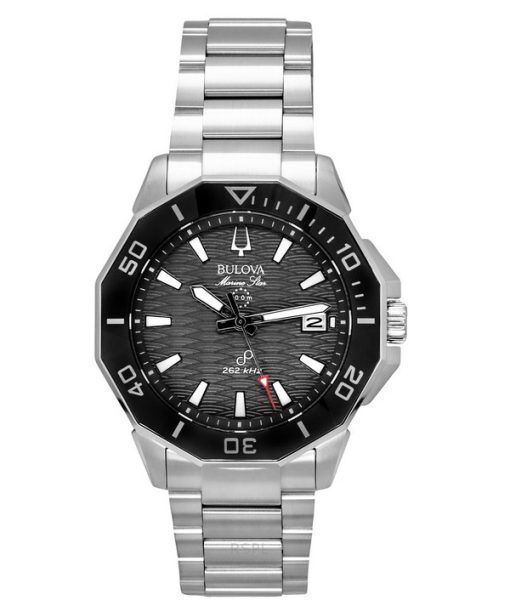 Montre pour homme Bulova Marine Star en acier inoxydable avec cadran noir et quartz de précision 96B434 200M