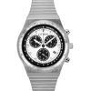 Montre pour homme Citizen Record Label 1984 chronographe en acier inoxydable avec cadran blanc et quartz AT2541-54A