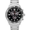 Montre pour homme Citizen Sporty-Aqua chronographe en acier inoxydable avec cadran noir Eco-Drive AT2568-82E 100M