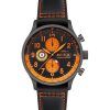 Montre pour homme AVI-8 Hawker Hurricane Classic Chronographe Noir Bracelet en cuir Cadran noir AV-4011-0R