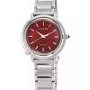 Montre pour femme Citizen L Eco-Drive en acier inoxydable avec cadran rouge EM1090-78X