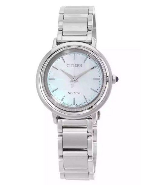 Montre pour femme Citizen L Eco-Drive en acier inoxydable avec cadran en nacre bleue EM1100-84D