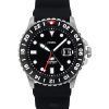 Montre pour homme Fossil Blue GMT avec bracelet en silicone et cadran noir FS6036 100M