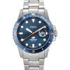 Montre pour homme Fossil Blue Dive en acier inoxydable avec cadran bleu et quartz FS6050 100M