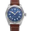 Montre pour homme Hamilton Khaki Field Expedition avec bracelet en cuir et cadran bleu automatique H70315540 100M