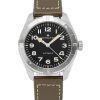 Montre pour homme Hamilton Khaki Field Expedition avec bracelet en cuir et cadran noir automatique H70315830 100M