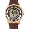 Montre pour homme Fossil Townsman avec bracelet en cuir et cadran squelette marron automatique ME3259