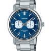 Montre Casio Standard analogique en acier inoxydable avec cadran bleu et quartz MTP-E335D-2E1V pour homme