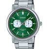 Montre Casio Standard analogique en acier inoxydable avec cadran vert et quartz MTP-E335D-3EV pour homme