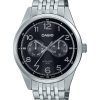 Montre Casio Standard analogique en acier inoxydable avec cadran noir et quartz MTP-E340D-1AV pour homme