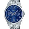 Montre Casio Standard analogique en acier inoxydable avec cadran bleu et quartz MTP-E340D-2AV pour homme