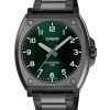 Montre pour homme Casio Standard analogique plaquée ion noir en acier inoxydable avec cadran vert à quartz MTP-E730B-3AV