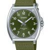 Montre pour homme Casio Standard analogique avec bracelet en tissu et cadran vert à quartz MTP-E730C-3AV