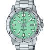 Montre Casio Standard analogique en acier inoxydable avec cadran vert menthe et quartz MTP-VD01D-3E1V pour homme