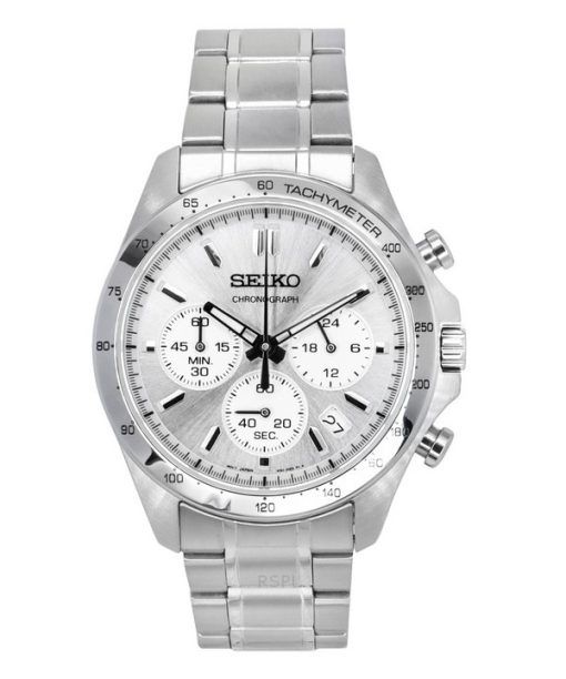 Montre pour homme Seiko Spirit chronographe en acier inoxydable avec cadran argenté et quartz SBTR009 100M