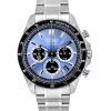 Montre pour homme Seiko Spirit chronographe en acier inoxydable bleu gris cadran Sunburst Quartz SBTR027 100M