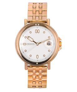 Montre pour femme Skagen Signatur Lille Sport en acier inoxydable ton or rose, cadran argenté, quartz SKW3136