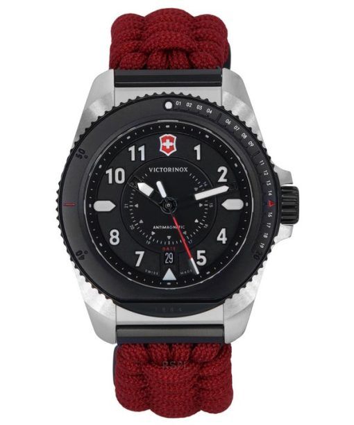 Victorinox Journey 1884 Édition Limitée Bracelet Paracord Cadran Noir Quartz Diver's 242016-1 200M Montre Pour Homme Avec Co