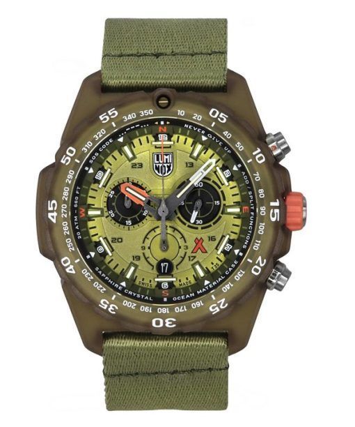 Montre pour homme Luminox Bear Grylls Survival ECO Master Chronographe Cadran vert Quartz Diver&#39,s XB.3757.ECO 200M