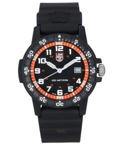 Montre pour homme Luminox Leatherback SEA Turtle Bracelet en polyuréthane géant Cadran noir Quartz XS.0329.1 100M