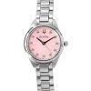 Montre femme Bulova Sutton en acier inoxydable avec accents de diamants et cadran rose à quartz 96P249