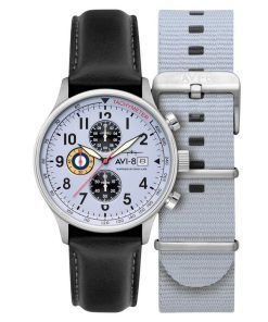 AVI-8 Hawker Hurricane Classic Chronographe Cadran gris Quartz AV-4011-0V Montre pour homme avec bracelet supplémentaire