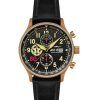 Montre chronographe classique Hawker Hurricane AVI-8 D-Day 80 édition limitée cadran noir doré à quartz AV-4011-1D pour homme