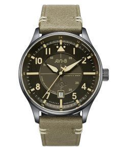 Montre pour homme AVI-8 Hawker Hurricane Kent automatique Stanton avec bracelet en cuir et cadran gris AV-4094-04