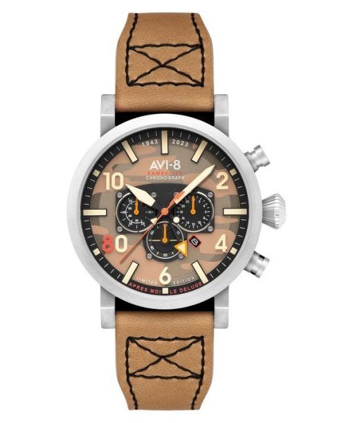 Montre pour homme AVI-8 Dambuster 617 Squadron 80e anniversaire chronographe double fuseau horaire édition limitée camouflage qu