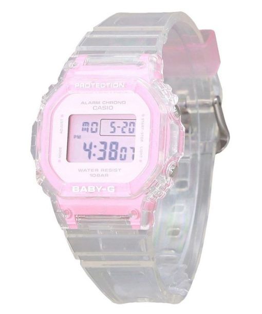 Montre pour femme Casio Baby-G Digital Summer Jelly Bracelet en résine rose transparent Quartz BGD-565SJ-7 100M