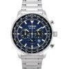 Montre pour homme Citizen Eco-Drive chronographe en acier inoxydable avec cadran bleu CA4500-91L 100M