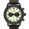 Montre pour homme Citizen Eco-Drive chronographe bracelet en cuir cadran vert entià¨rement lumineux CA4505-21X 100M