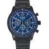 Montre pour homme Citizen Eco-Drive Chronograph Black Ion en acier inoxydable avec cadran bleu CA4505-80L 100M