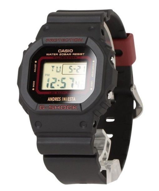 Montre pour homme Casio G-Shock Digital Andres Iniesta Collaboration Bracelet en résine Quartz DW-5600AI-1 200M