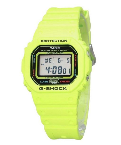 Montre pour homme Casio G-Shock Digital Energy Park série jaune bracelet en résine biosourcée Quartz DW-5600EP-9 200M